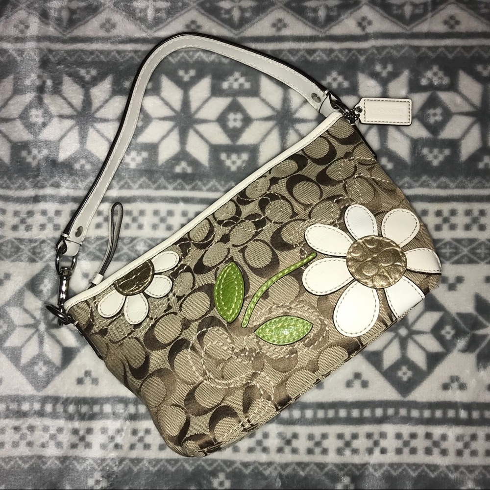 Small Flower Embroidered Coach Purse